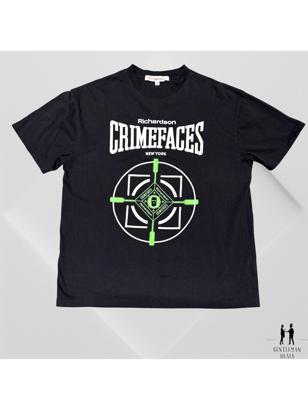 Richardson T Shirt Crimefaces New York 100% Cotton Black Medium 21.5x27.5